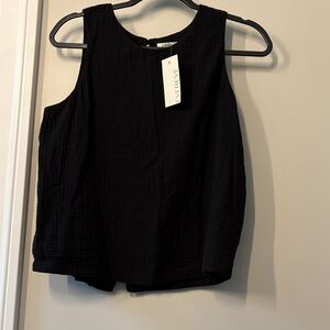 Z Supply Black Textured Sleeveless Tank Top